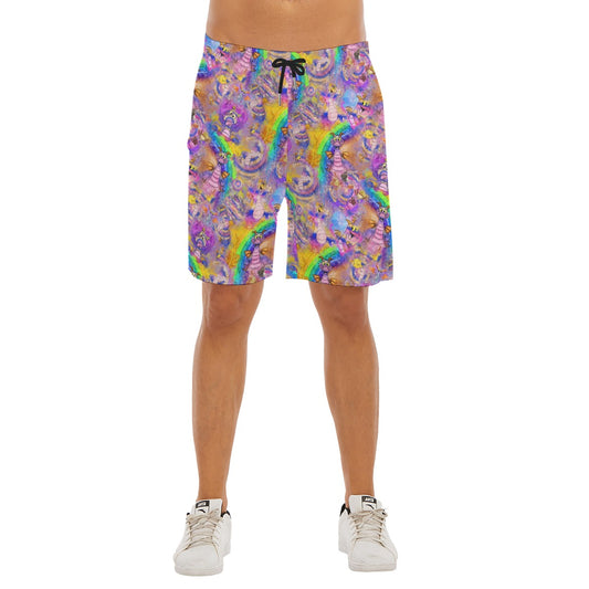 Figment Watercolor Rainbow - Men’s Pocket Beach Shorts