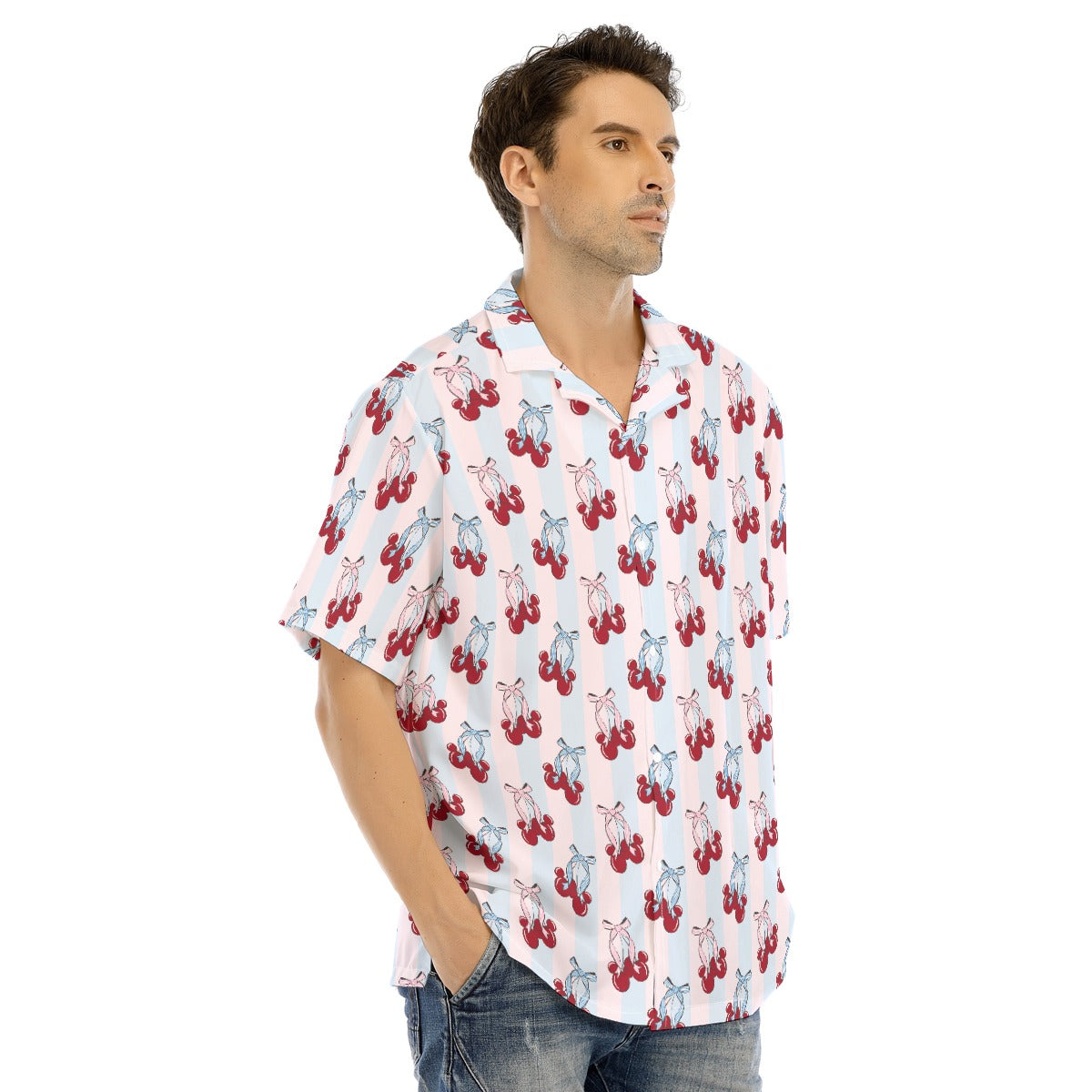 Cherry Ear Bows - Men's Hawaiian Button Up Shirt