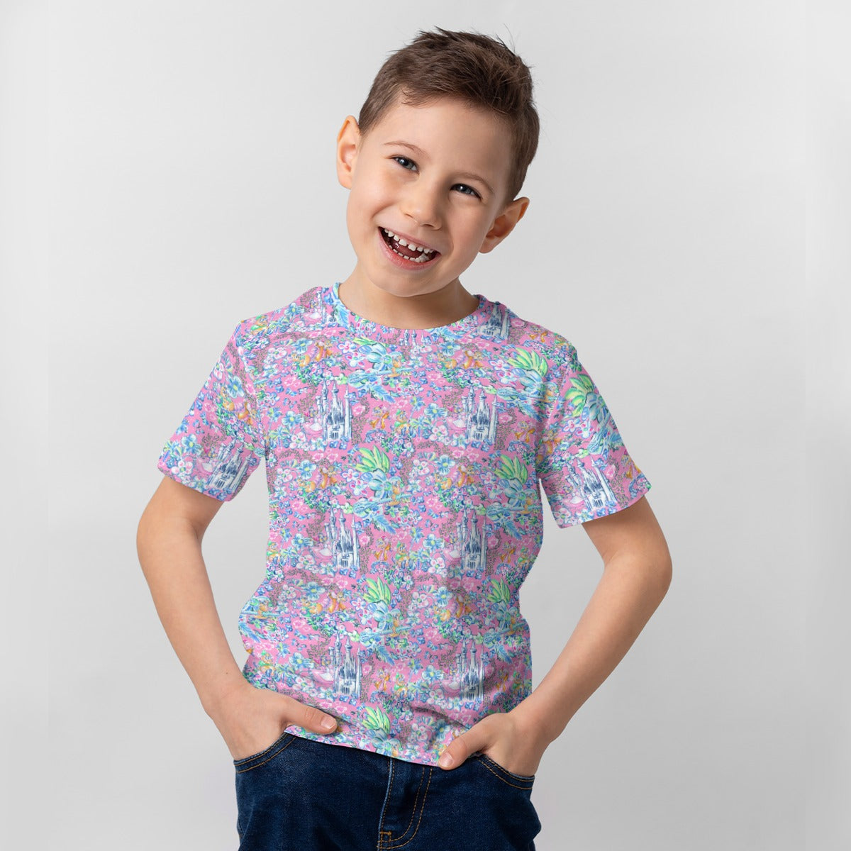 Bright Tropical Dreams - Enchanted Squeaky Helpers - Kid’s Short Sleeve T-Shirt