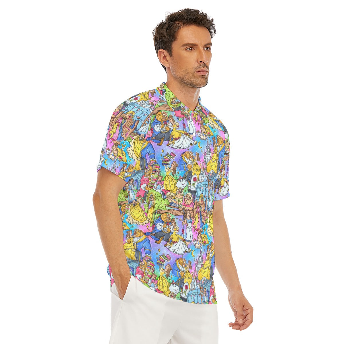 Enchanted Tale Storybook Scenes - Men's Polo Shirt