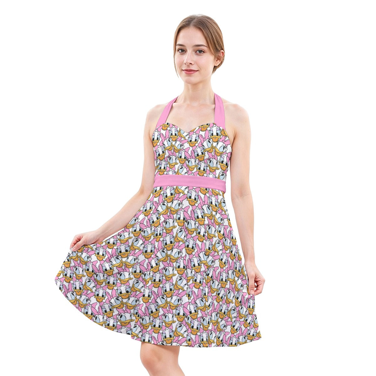 Many Faces of Sassy Duck - Women's Halter Vintage Pocket Dress