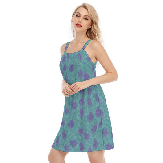 Turquoise Monster Spots - Women’s Adjustable Sundress