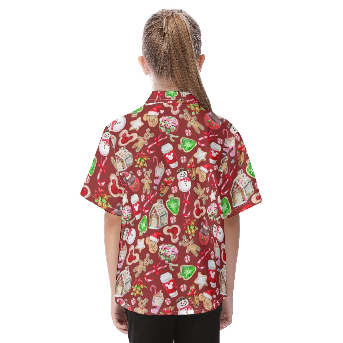 Christmas Snack Goals - Kid's Hawaiian Button Up Shirt