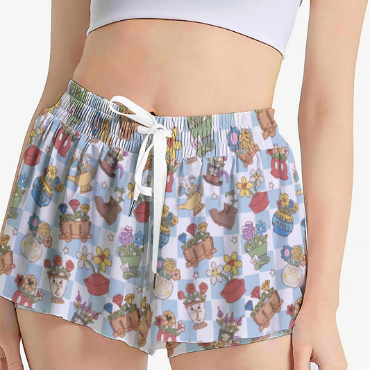 Flourishing Fairytale Pots - Women's Flowy Pocket Shorts