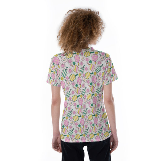 Pretty Pickleball Paddles - Women's Short Sleeve V-Neck T-Shirt