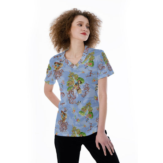 Briar Patch Splash - Women's Short Sleeve V-Neck T-Shirt