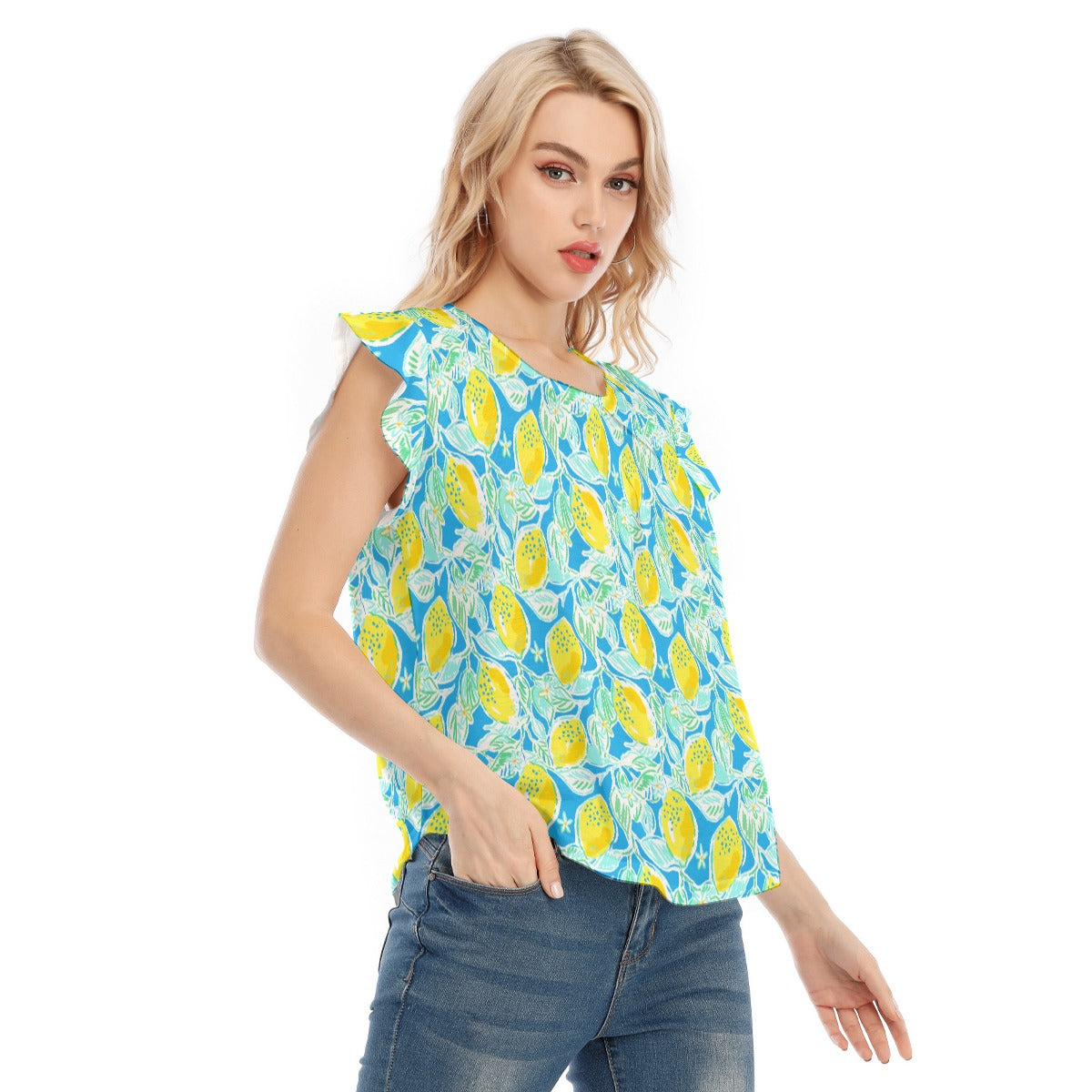 Lemon Drop Daydream - Women’s Flutter Sleeve Top