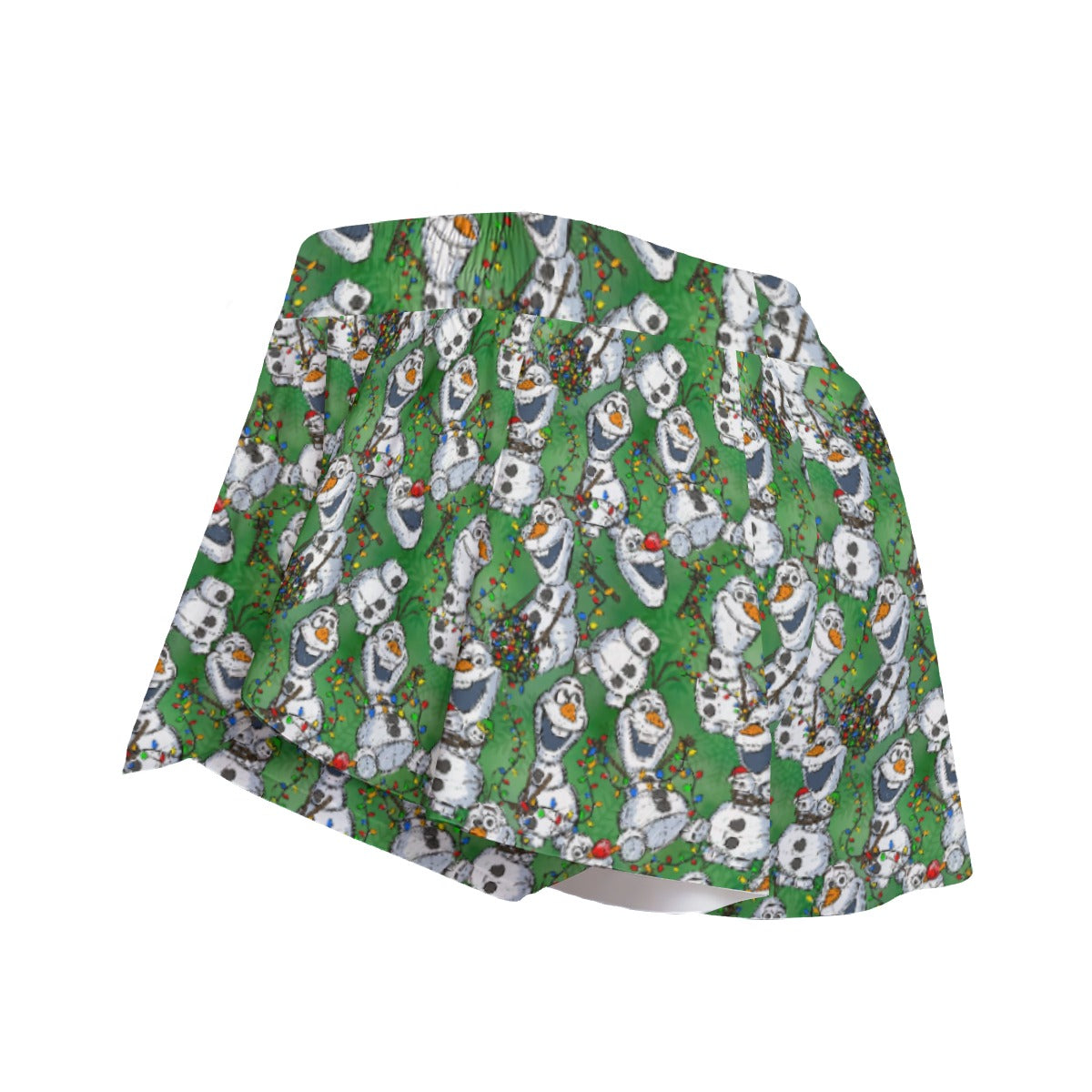 Sketched Snowman Christmas - Women's Flowy Pocket Shorts