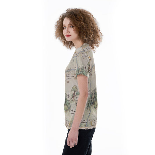 Hundred Acre Map - Women's Short Sleeve V-Neck T-Shirt