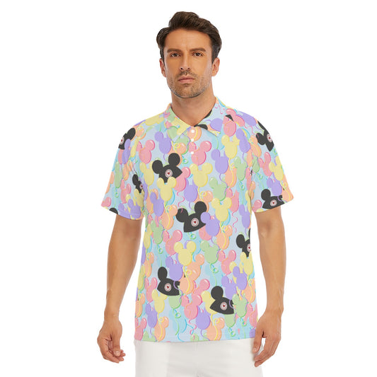 Pastel Mouse Ear Balloons - Men's Polo Shirt