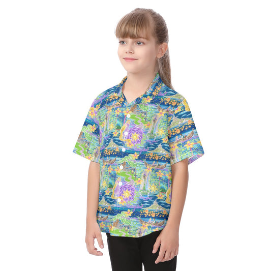 Rapunzel’s Lantern Festival - Kid's Hawaiian Button Up Shirt