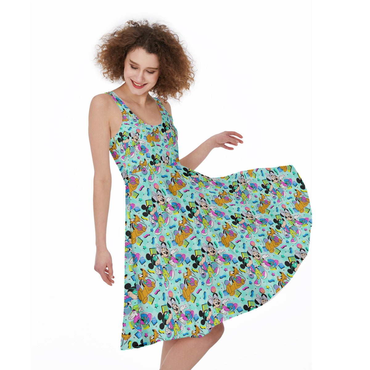 80s Pop Party Pals - Pocket Midi Skater Dress
