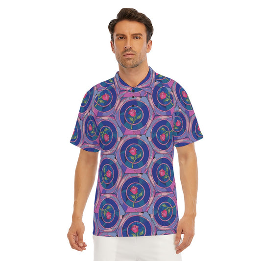 Enchanted Rose Stained Glass - Men's Polo Shirt