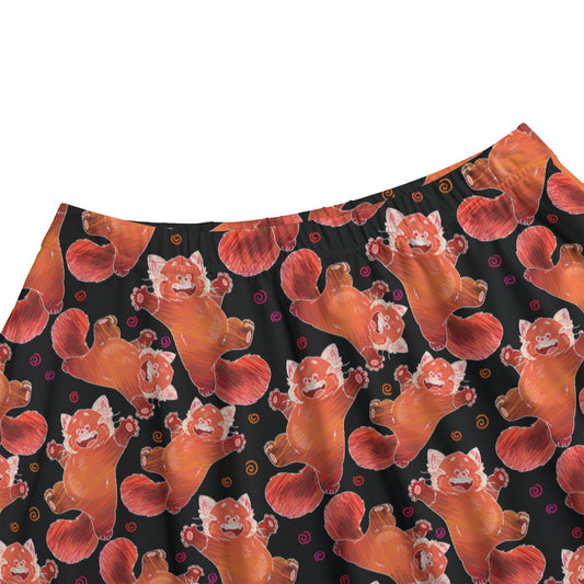 Scribbly Red Panda - Women's Pocket Skater Skirt