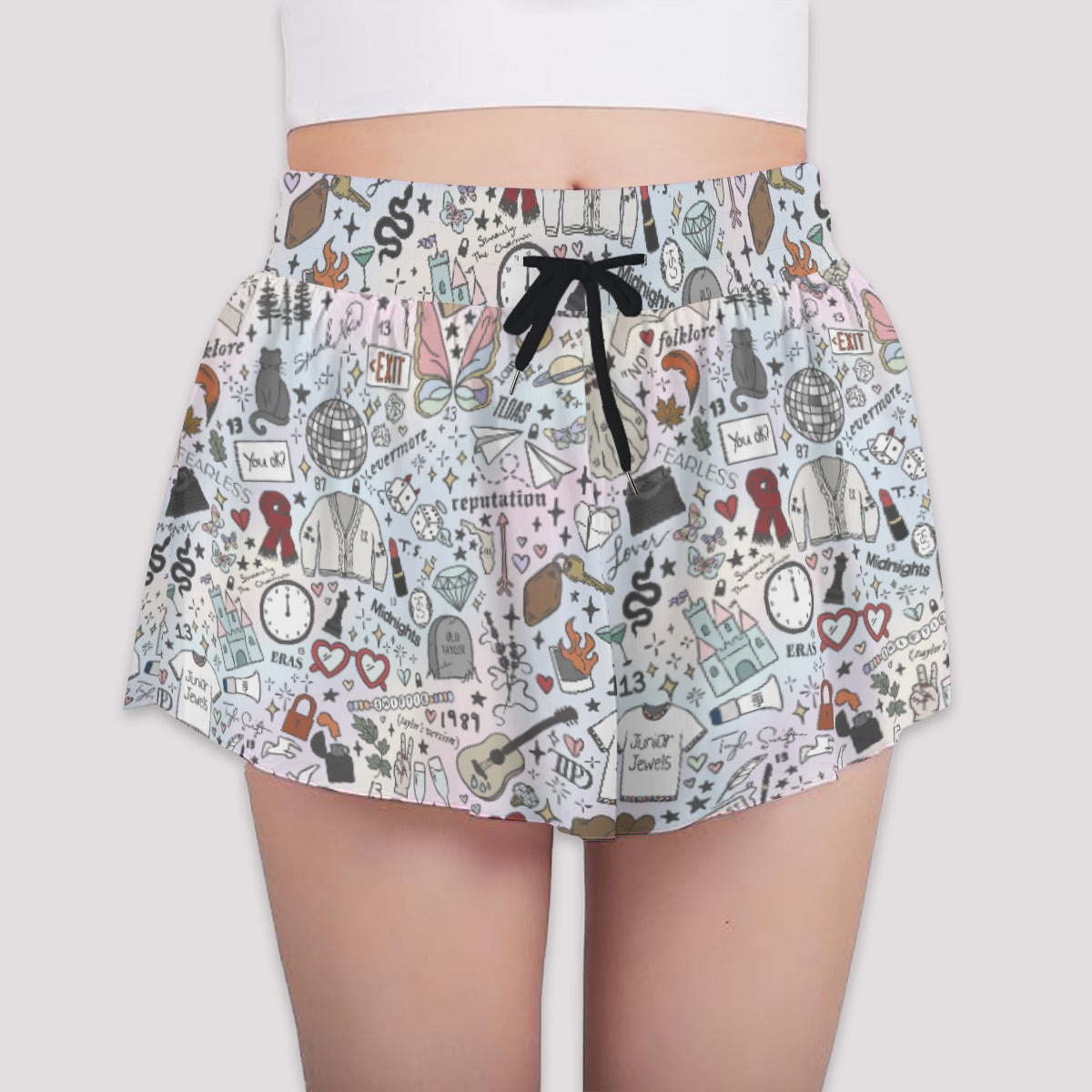 Every Era Collage - Girls’ Flowy Pocket Shorts