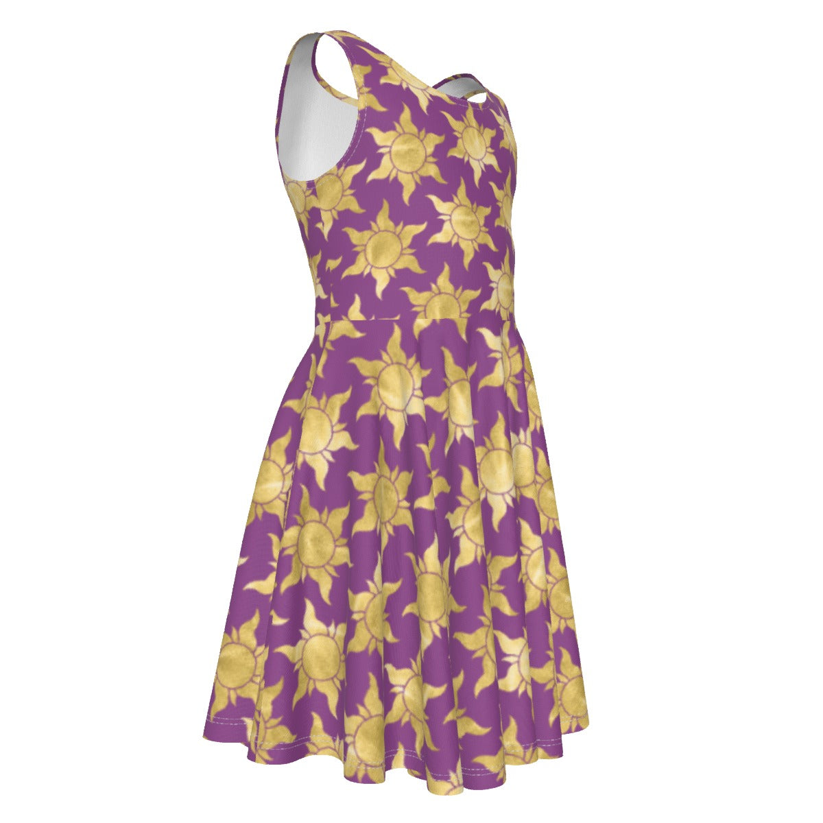 Golden Sun Symbols - Kid's Sleeveless Skater Dress