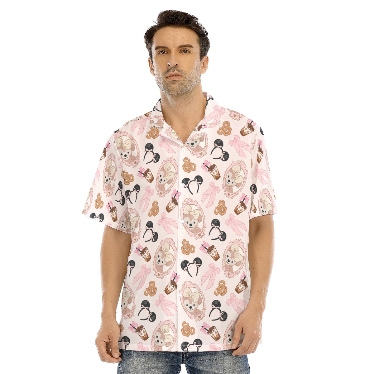Bow Bear Sweet Day - Men's Hawaiian Button Up Shirt