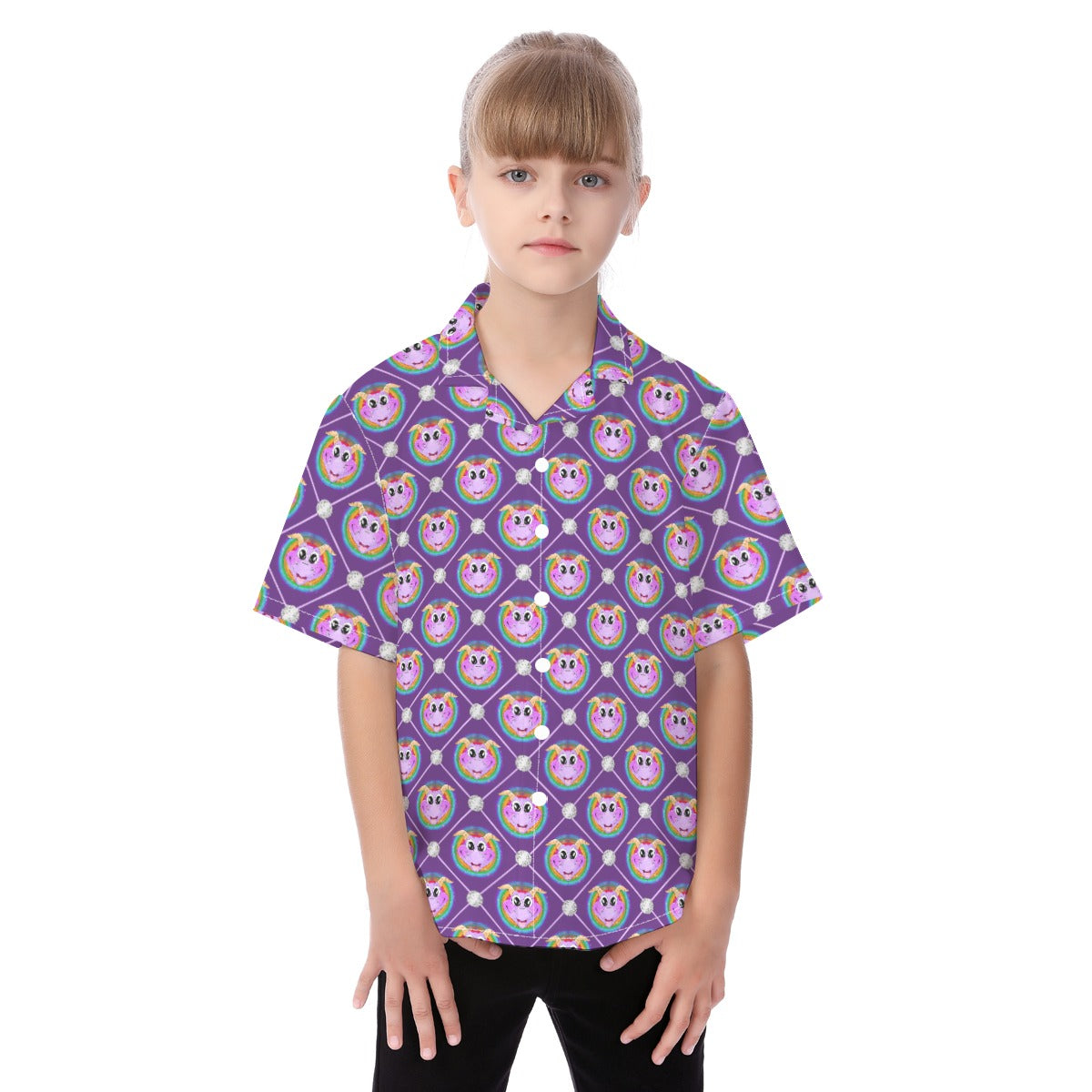 Geometric Figment - Kid's Hawaiian Button Up Shirt