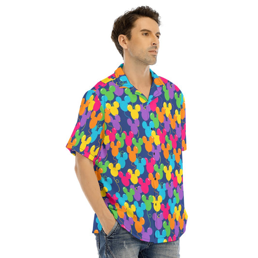 Bright Mouse Ear Balloons - Men's Hawaiian Button Up Shirt