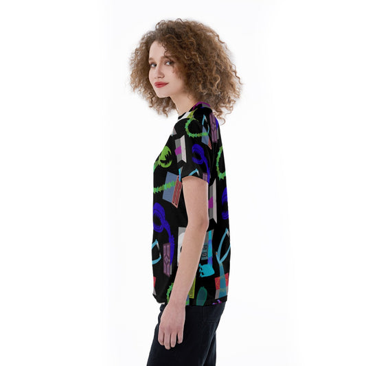 Monsters in Closets - Women's Short Sleeve V-Neck T-Shirt