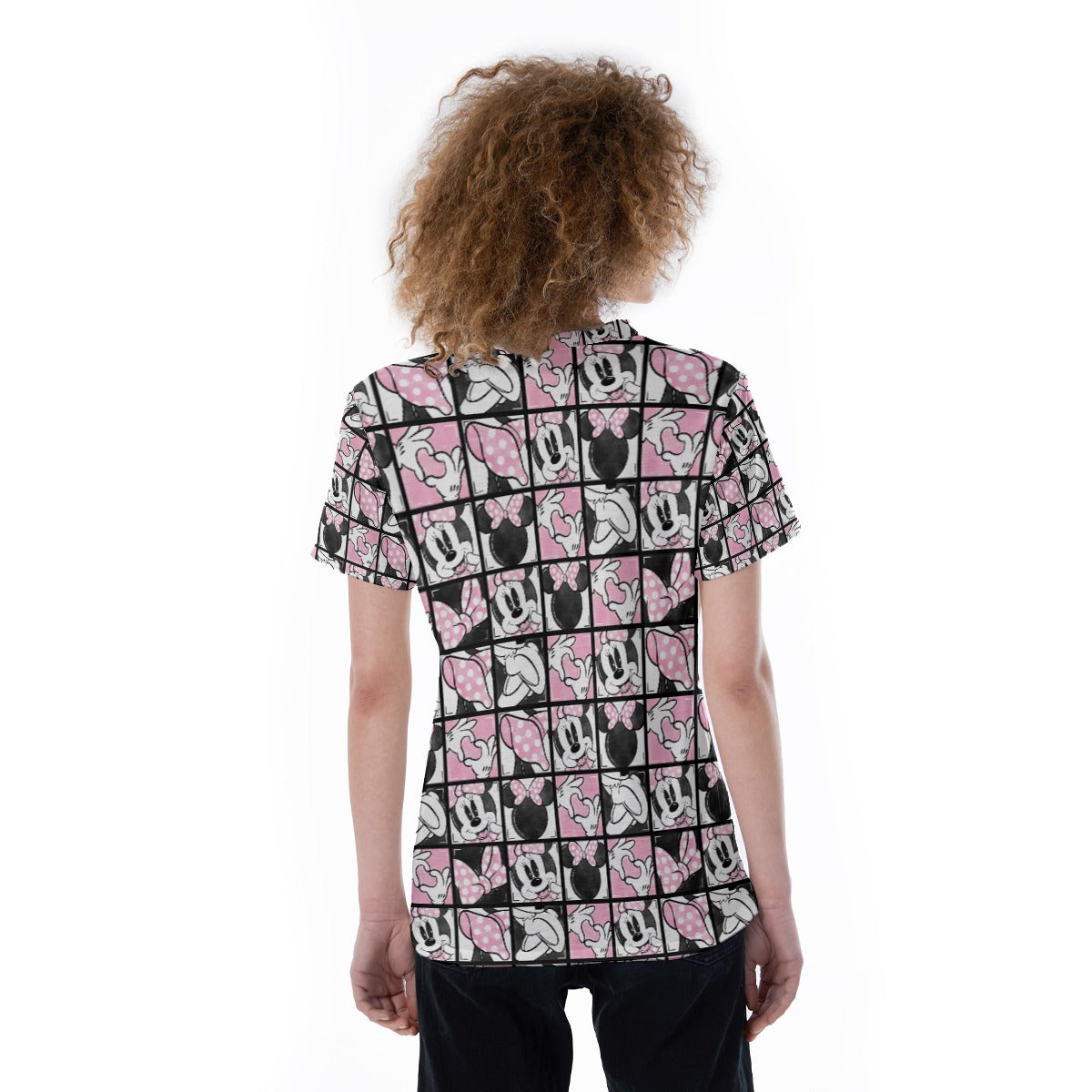 Mouse Bow Block Party - Women's Short Sleeve V-Neck T-Shirt