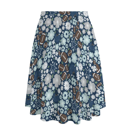 Blue Star Blooms - Women’s Pocket Midi Skirt
