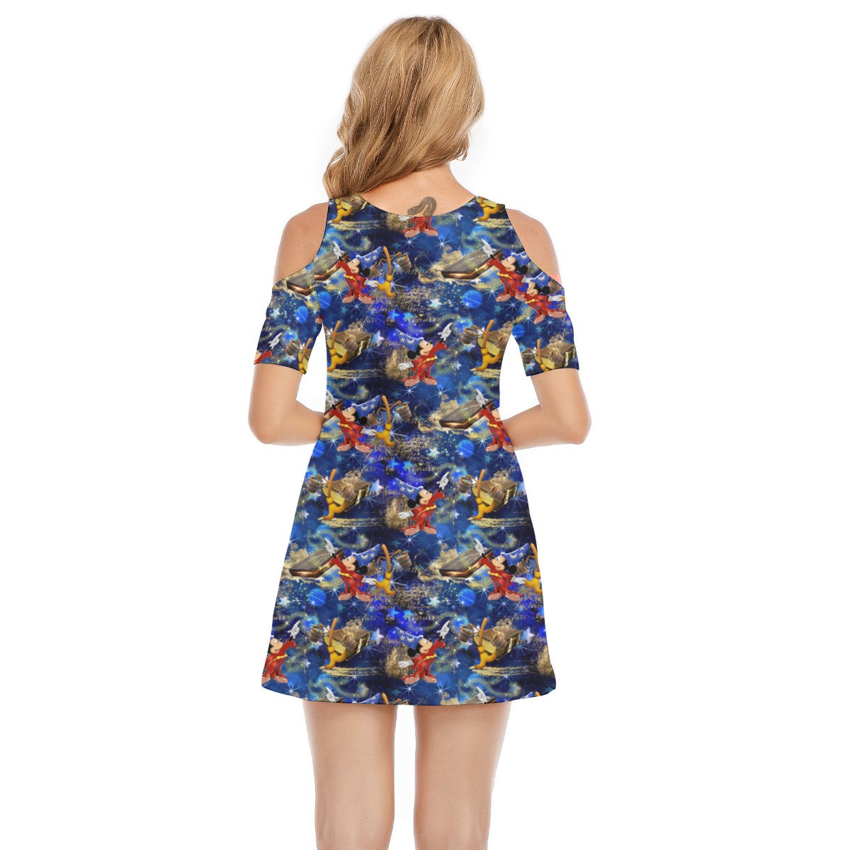 Enchanted Broom Magic - Women's Cold Shoulder Cotton Dress