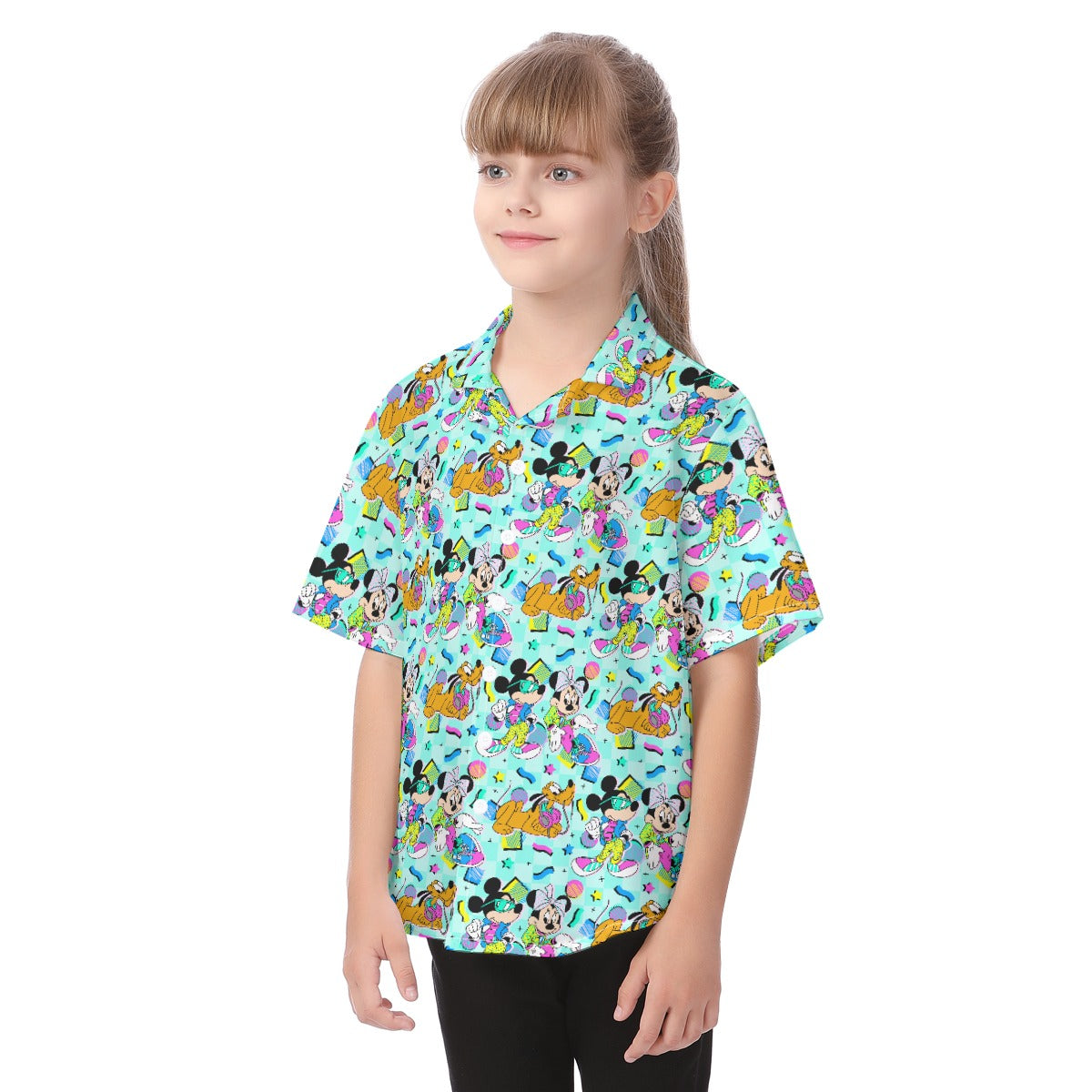 80s Pop Party Pals - Kid's Hawaiian Button Up Shirt