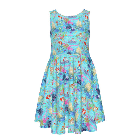 Ariel’s Ocean Wonderland - Kid's Sleeveless Skater Dress