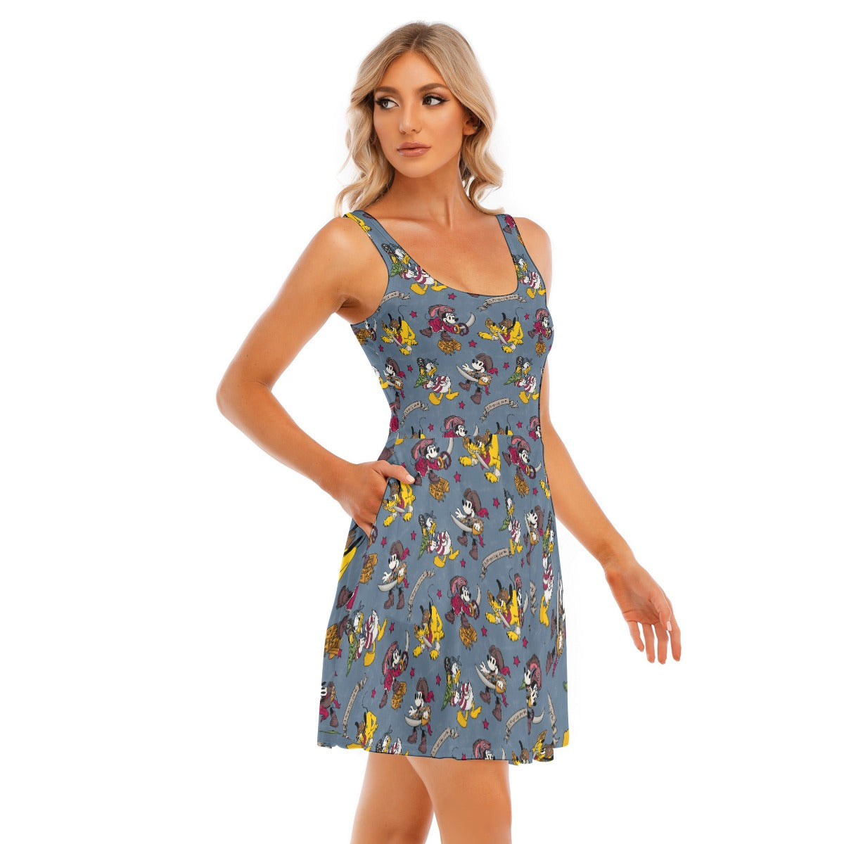 Cruise Pirate Night - Women's Sleeveless Pocket Skater Dress