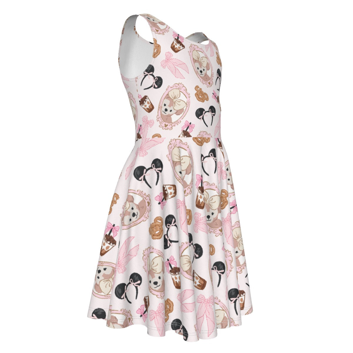 Bow Bear Sweet Day - Kid's Sleeveless Skater Dress
