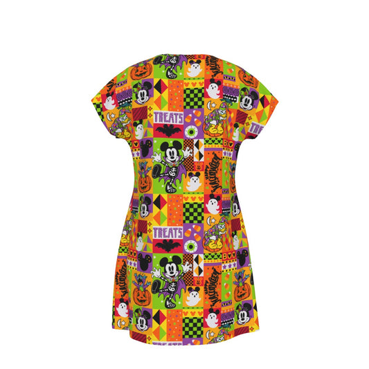 Spooky Patchwork Treats - Women's T-Shirt Dress