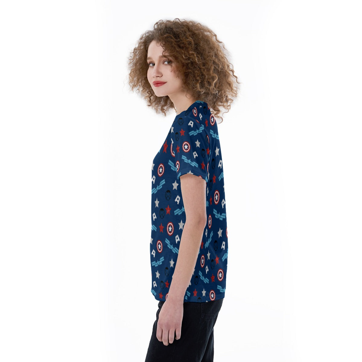 American Superhero - Women's Short Sleeve V-Neck T-Shirt