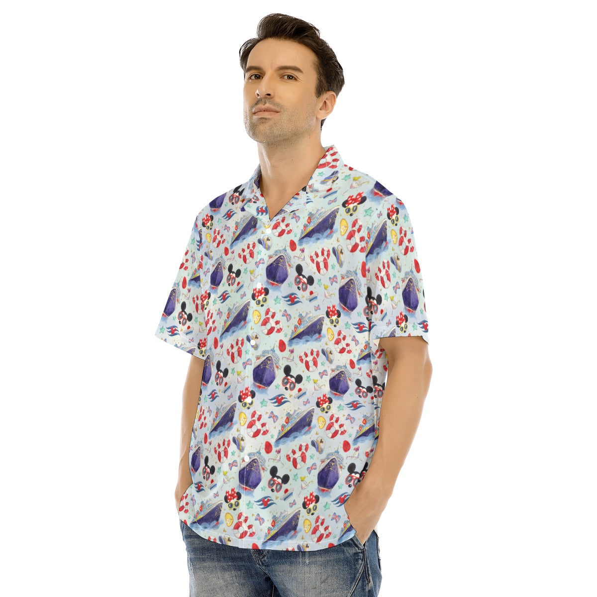 DCL Cruise Style Adventure - Men's Hawaiian Button Up Shirt