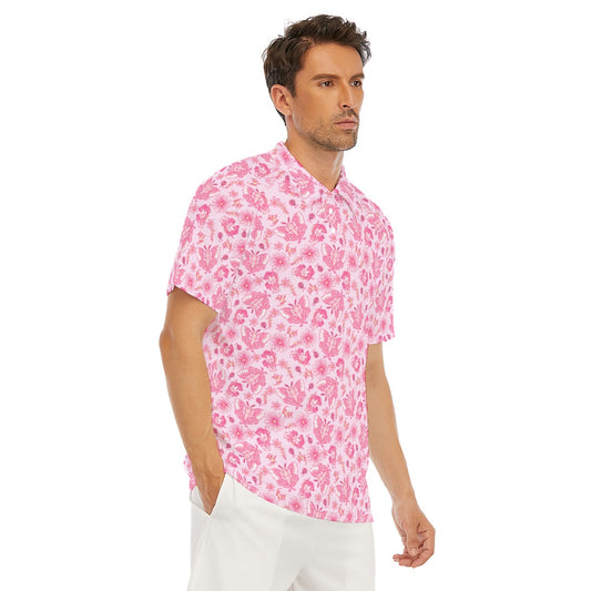 Pink Mushroom Moths - Men's Polo Shirt