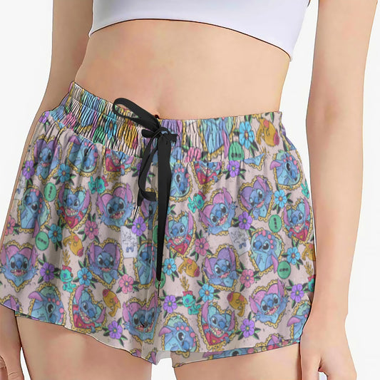 Tattoo Hearts Island Mischief - Women's Flowy Pocket Shorts
