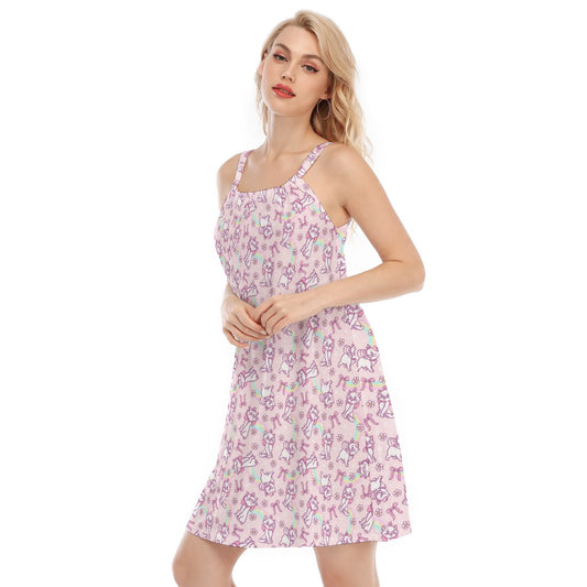Rainbow Bow Kitty - Women’s Adjustable Sundress