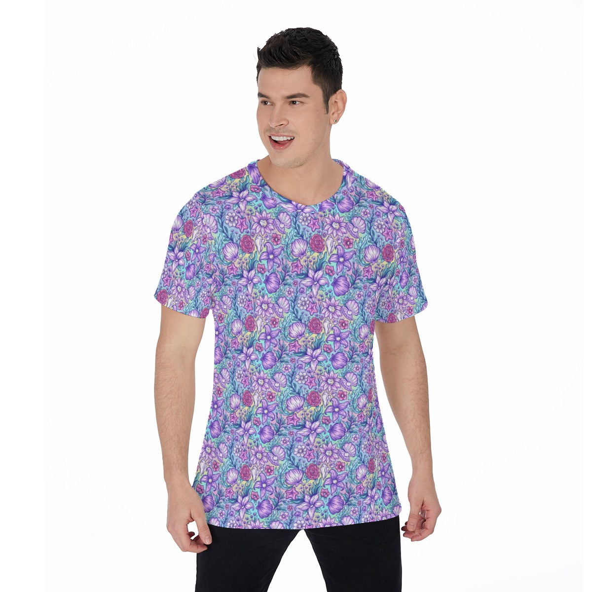 Fairytale Florals – Mermaid Princess - Men's Short Sleeve T-Shirt