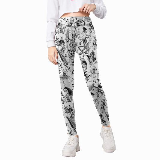 Nightmare Halloween Sketches - Kid's Leggings