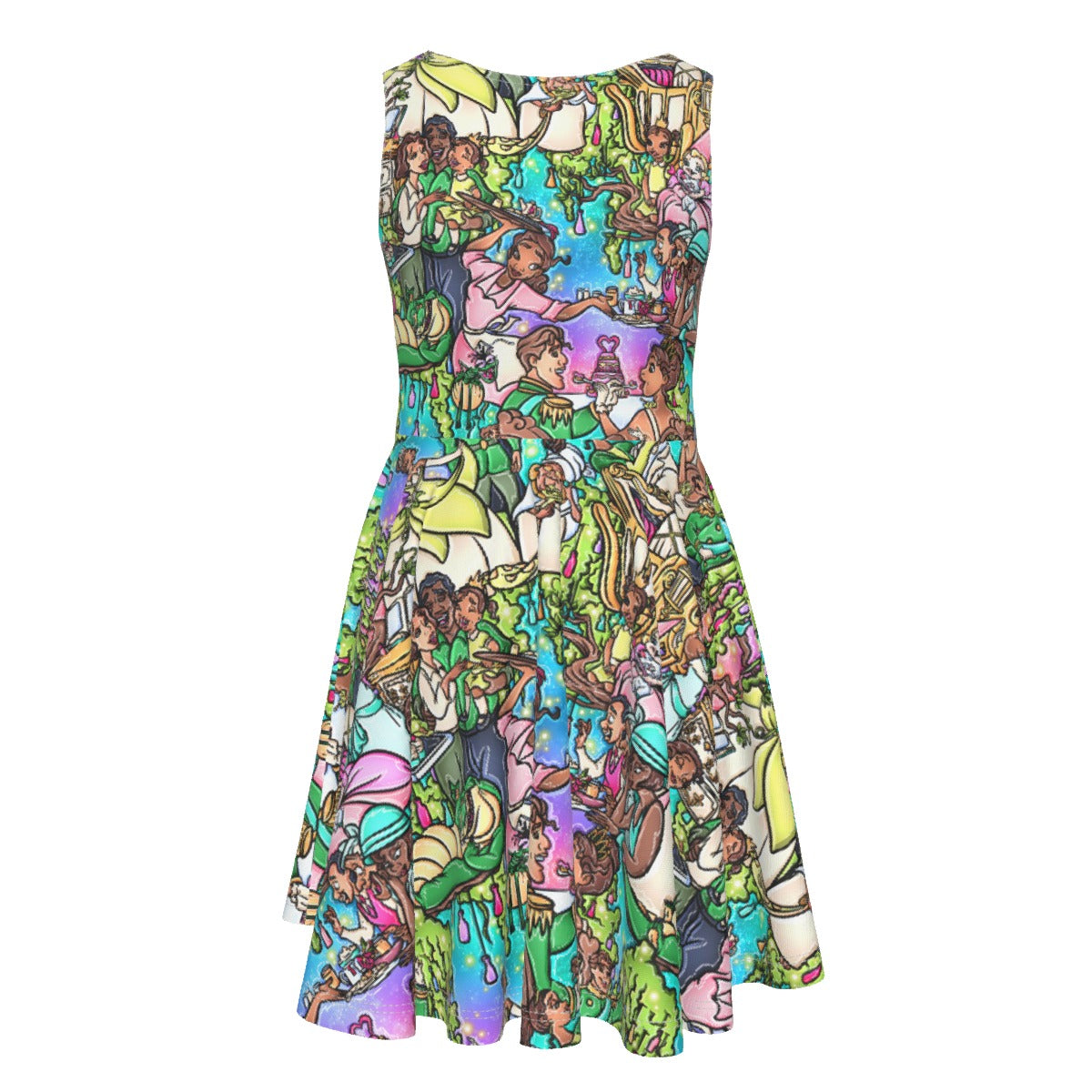 Bayou Princess Storybook Scenes - Kid's Sleeveless Skater Dress