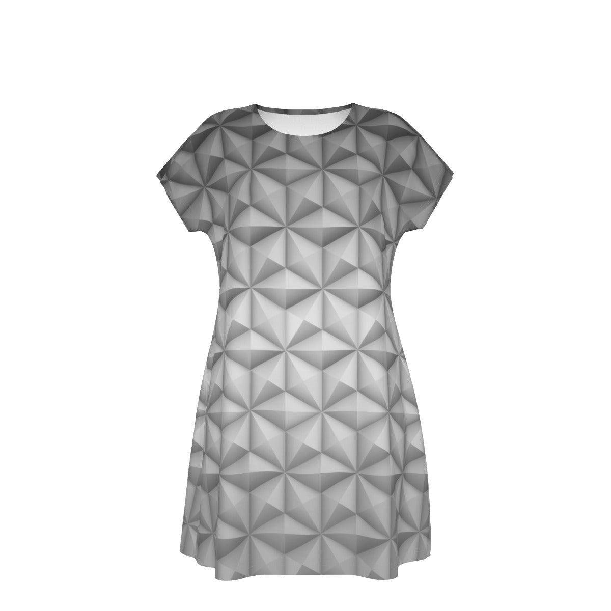 Geometric Silver Sphere - Women's T-Shirt Dress