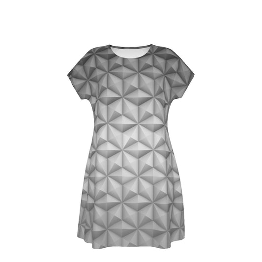 Geometric Silver Sphere - Women's T-Shirt Dress