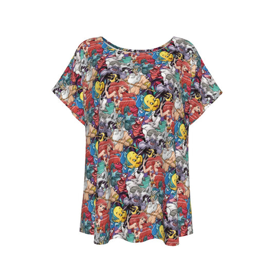 Undersea Crew Sketch - Women’s Relaxed Fit Scoop Tee