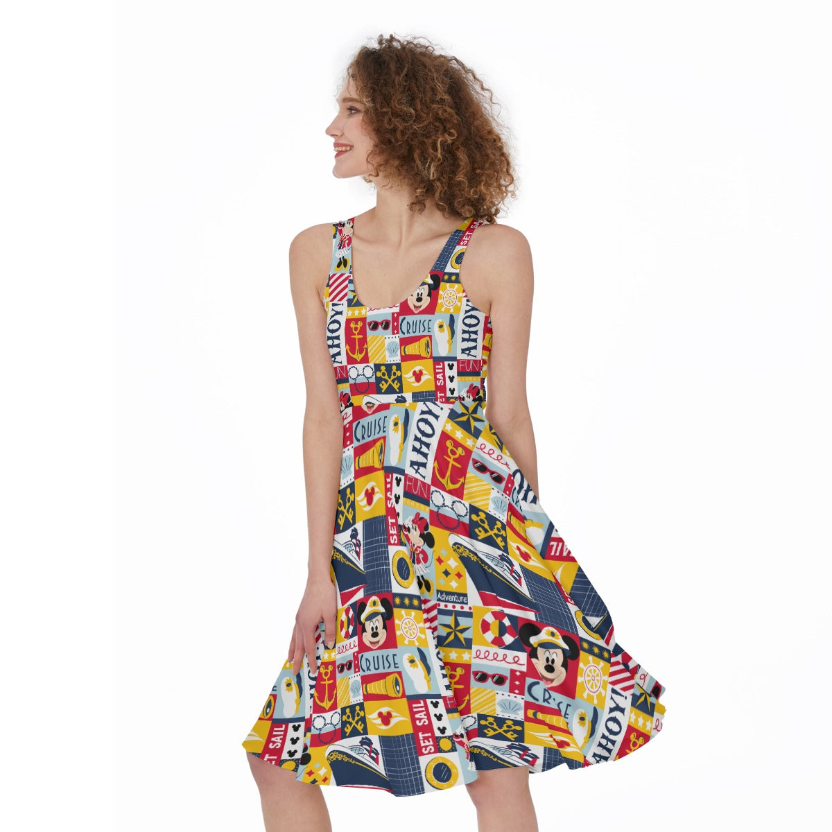 Nautical Cruise Patchwork - Pocket Midi Skater Dress