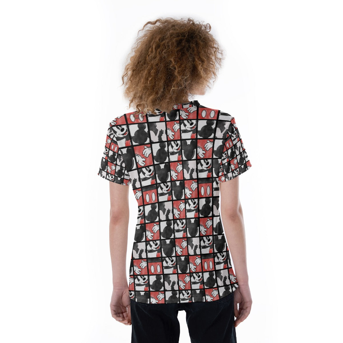Mouse Block Party - Women's Short Sleeve V-Neck T-Shirt