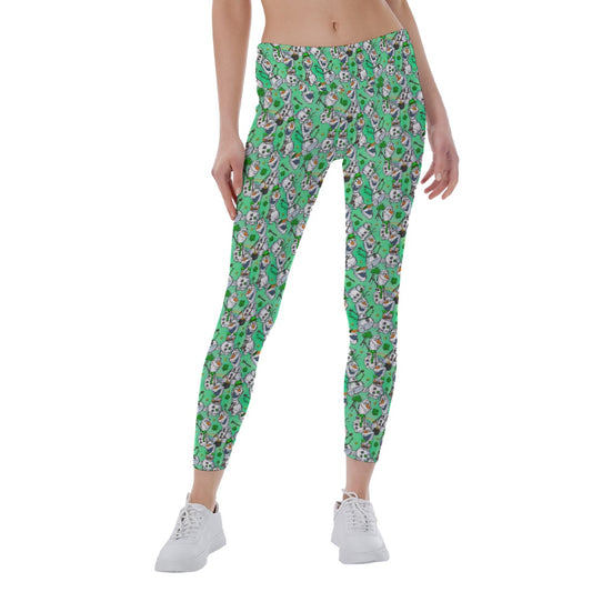 Sketched Snowman St. Patrick’s Day - Women's Yoga Leggings
