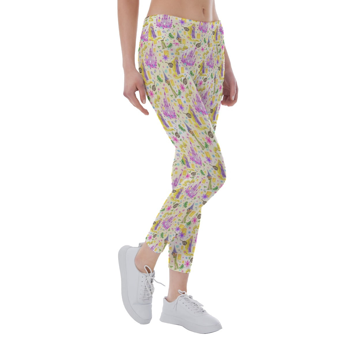 Watercolor Golden Hair Kingdom - Women's Yoga Leggings