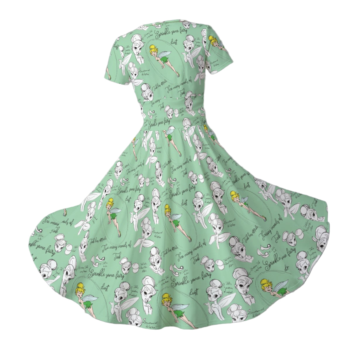 Drawing Pixie Fairy - Women's V-Neck Ruched Midi Dress