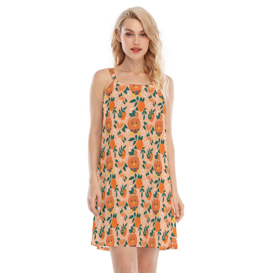 Juicy Citrus Friend - Women’s Adjustable Sundress