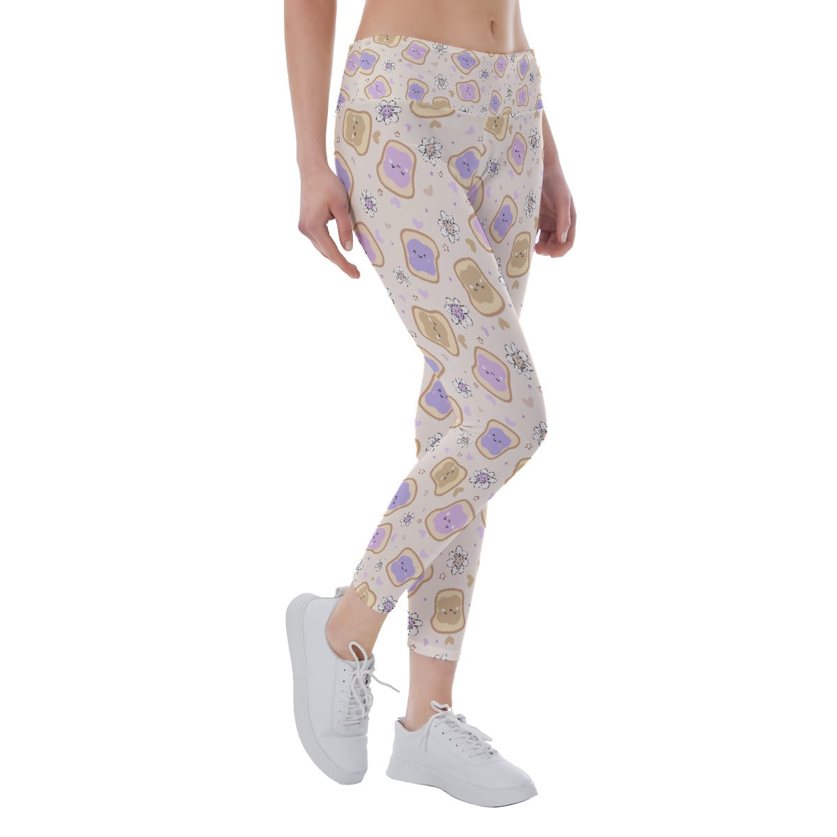 Kawaii Peanut Butter and Jelly Sandwiches - Women's Yoga Leggings